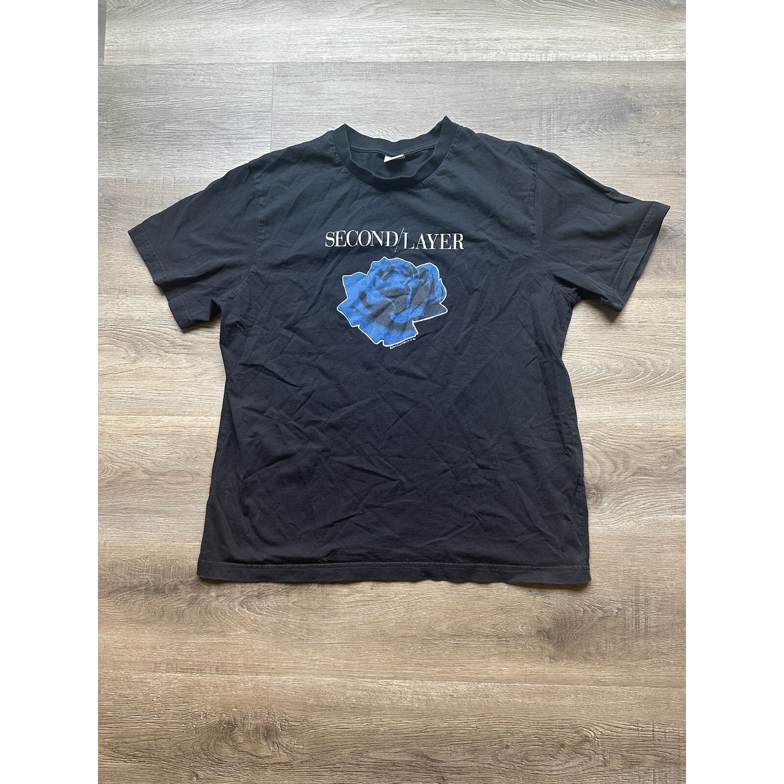 Second/Layer T-Shirt Mens M Black Disconnect Tour Ss17 Double Sided
